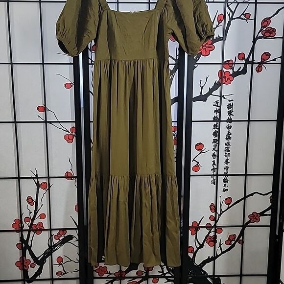 Madewell Quilted Tiered Midi Dress - Picture 4 of 12